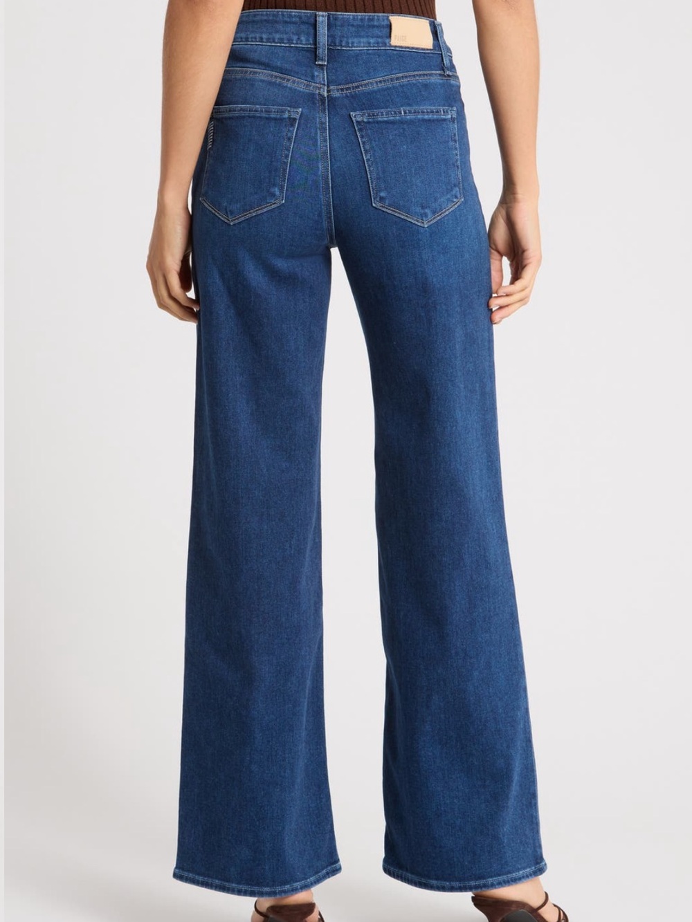 PAIGE High-Rise Wide Leg Jeans in Deep Blue Wash - Picture 3 of 12